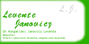 levente janovicz business card